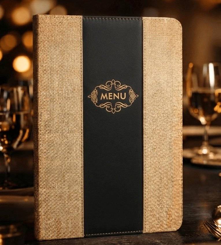 Porte Menu Luxe en Cuir – Présentation Professionnelle Premium